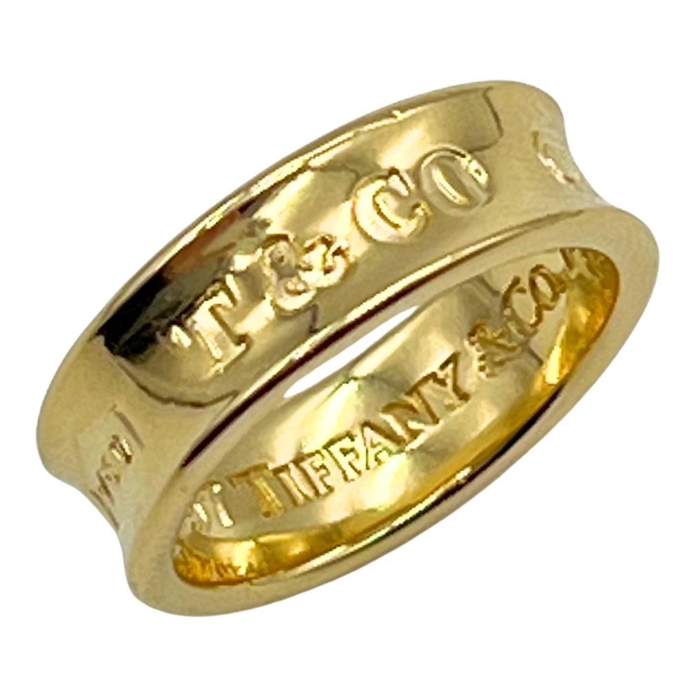 【美品】TIFFANY ティファニー 18金ホワイトゴールド ナローリング 9号 美品】TIFFANY ティファニー 18金ホワイトゴールド ナローリング 9号