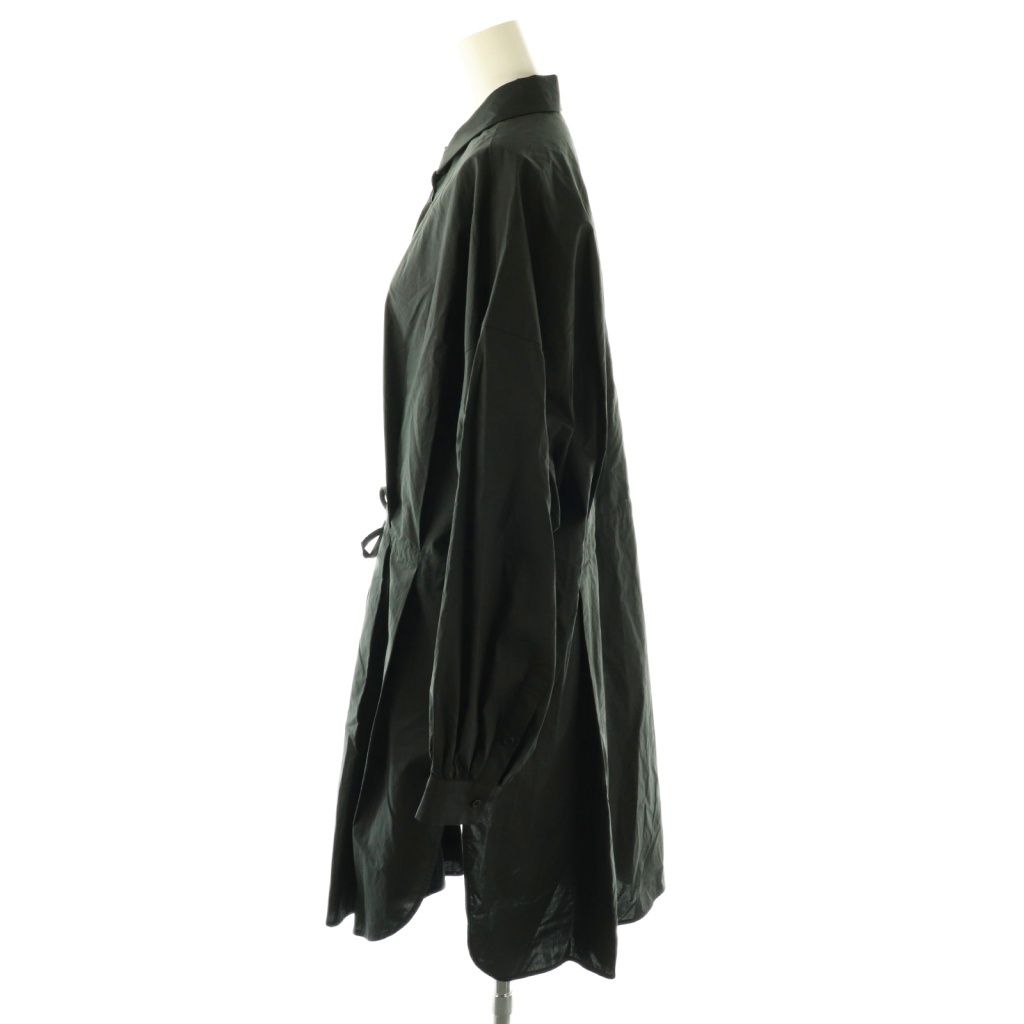 エンフォルド ENFOLD シャツ チュニックワンピース 膝丈 38 ブラック