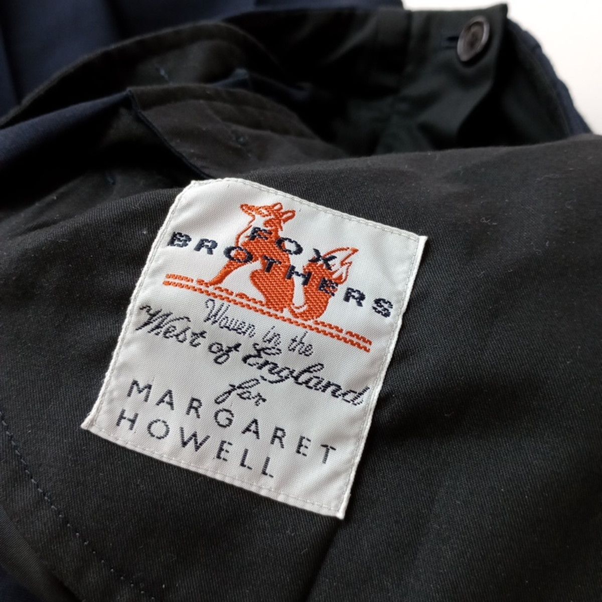 【未使用】マーガレットハウエル Fox Brothers 2プリーツパンツ 濃紺 楽天市場】マーガレットハウエル×フォックスブラザーズの通販
