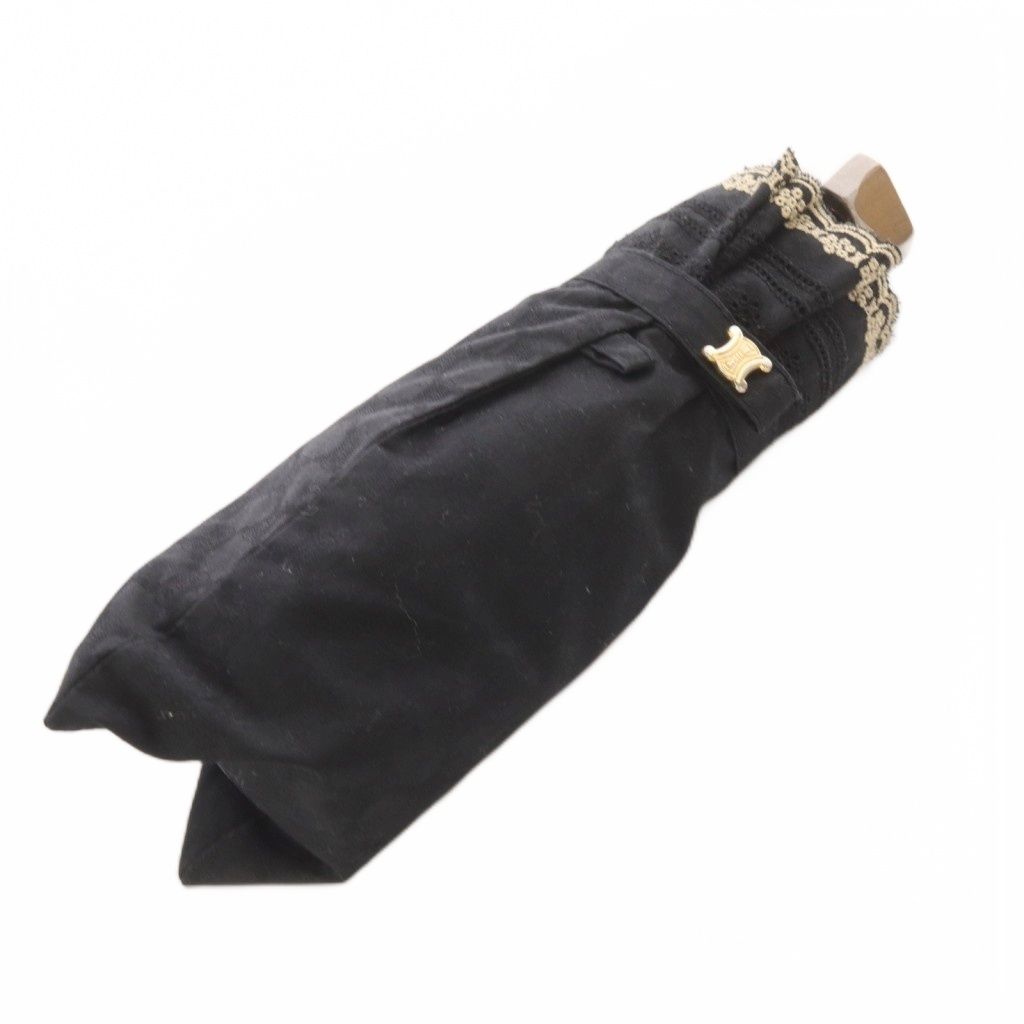 CELINE セリーヌ 日傘 折りたたみ レース　ブラック セリーヌ 日傘 折りたたみ 黒 CELINE セリーヌ 日傘 折りたたみ レース