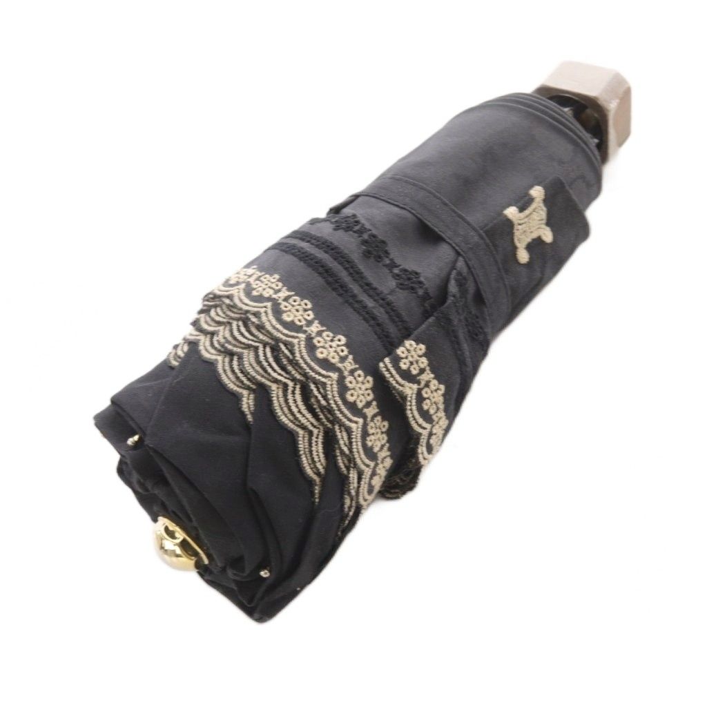 CELINE セリーヌ 日傘 折りたたみ レース　ブラック セリーヌ 日傘 折りたたみ 黒 CELINE セリーヌ 日傘 折りたたみ レース