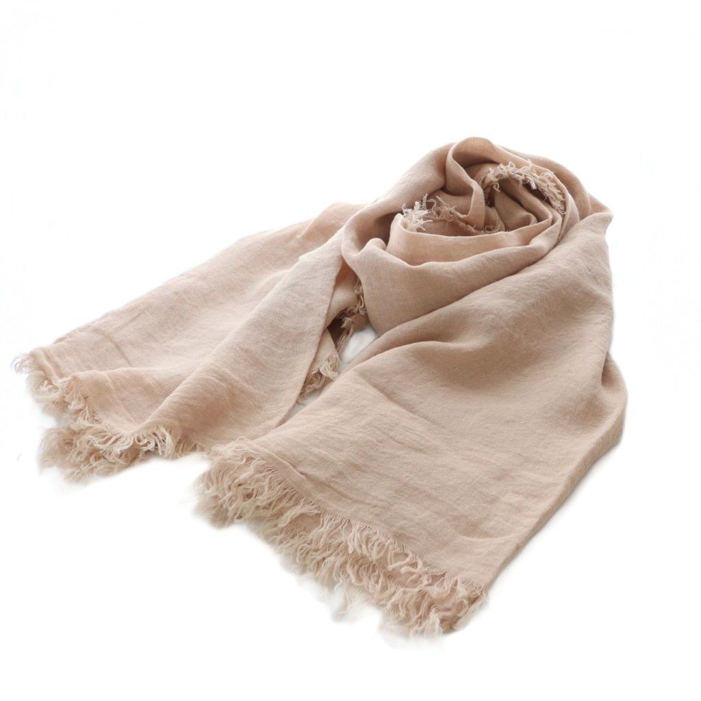 アソースメレ ASAUCE MELER ストール 麻 リネン ピンク 大判 フリンジ