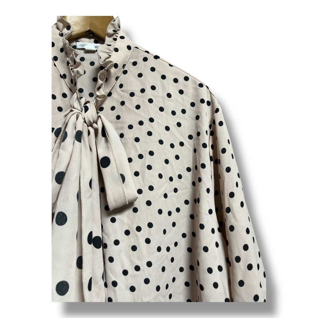 NARACAMICIE ナラカミーチェ ミックスドット ボウタイブラウス 半袖