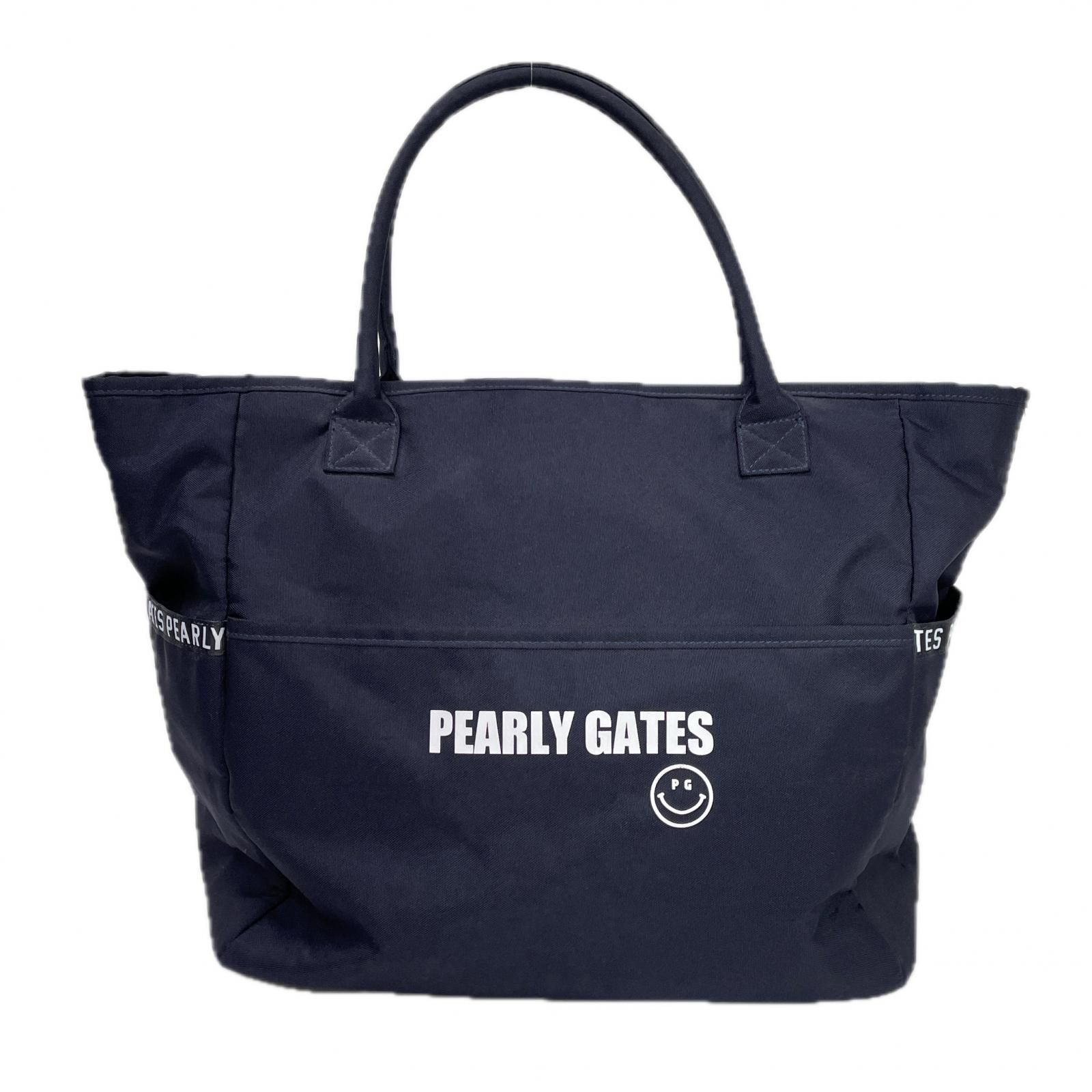 中古 パーリーゲイツ PEARLY GATES トート型ボストンバッグ ネイビー 