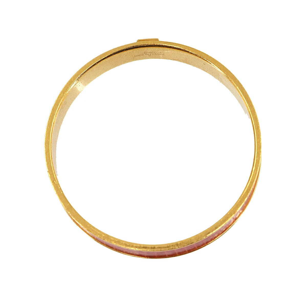 エルメス HERMES リザード バングル ブレスレット レッド ゴールド