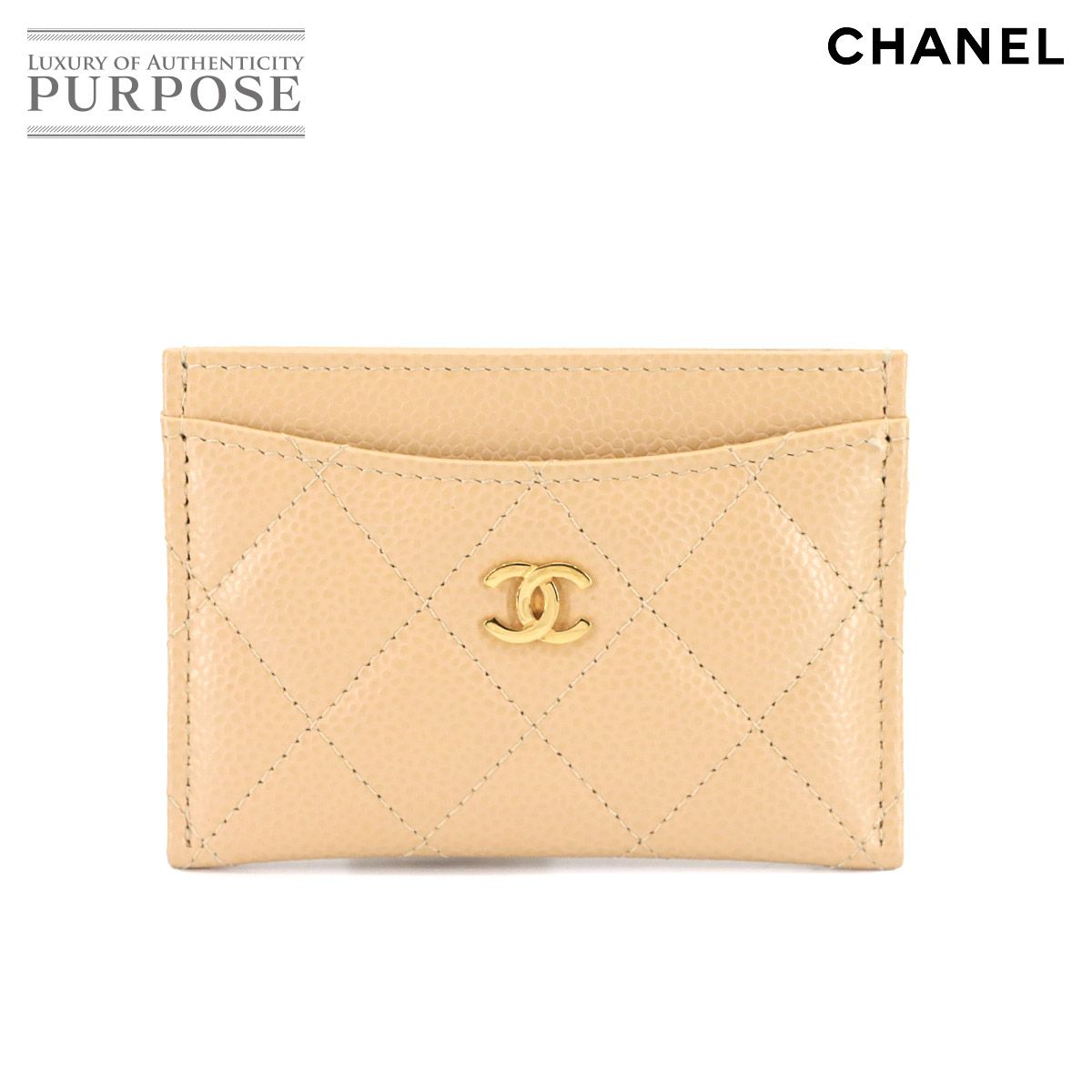 シャネル 名刺入れ ベージュ 11cm x 8cm やっぱりベージュが好き】名刺入れにも☆CHANEL☆カードケース (CHANEL