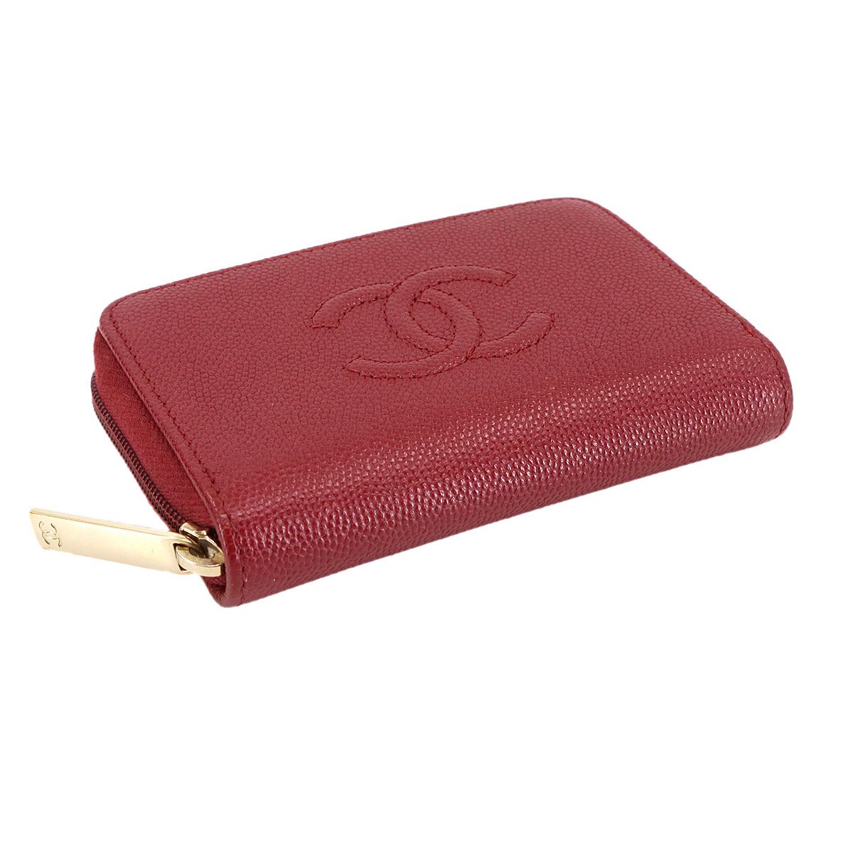 シャネル CHANEL キャビアスキン ケース 小銭入れ レザー レッド ココマーク A68890 ゴールド 金具 Coin Purse 90306212 シャネル CHANEL キャビアスキン コインケース 小銭入れ レザー レッド
