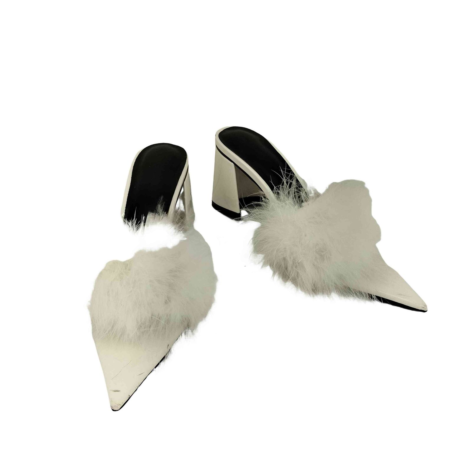 メルトザレディ　ファーミュール メルトザレディ Melt the lady pointed toe fur mule レディース 36