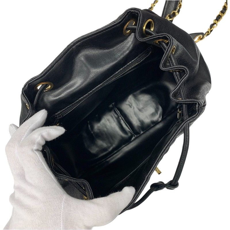 シャネル CHANEL バッグ バックパック リュック ブラック ゴールド