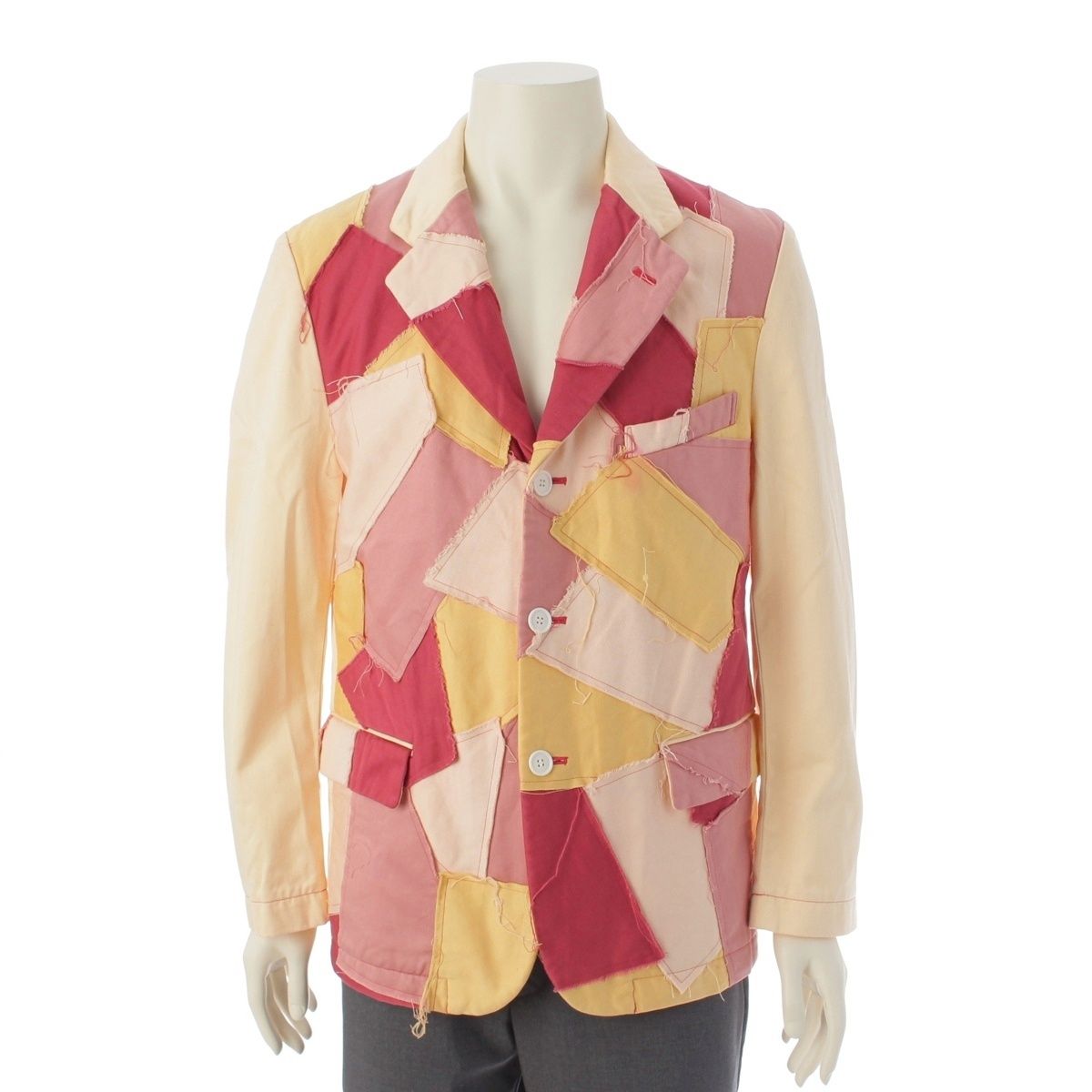 コムデギャルソンオムプリュス クリーム色 PVC燕尾テーラードジャケット コムデギャルソンオムプリュス クリーム色 PVC燕尾テーラード