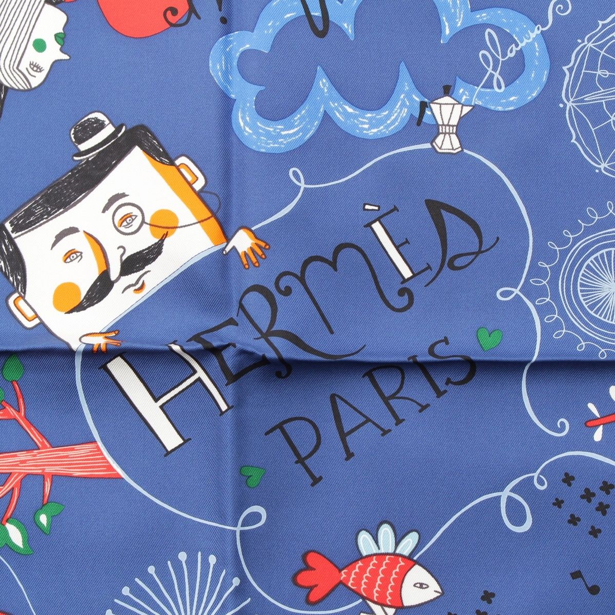 エルメス カレ90 シルク 告白 Les Confessions スカーフ ブルー系