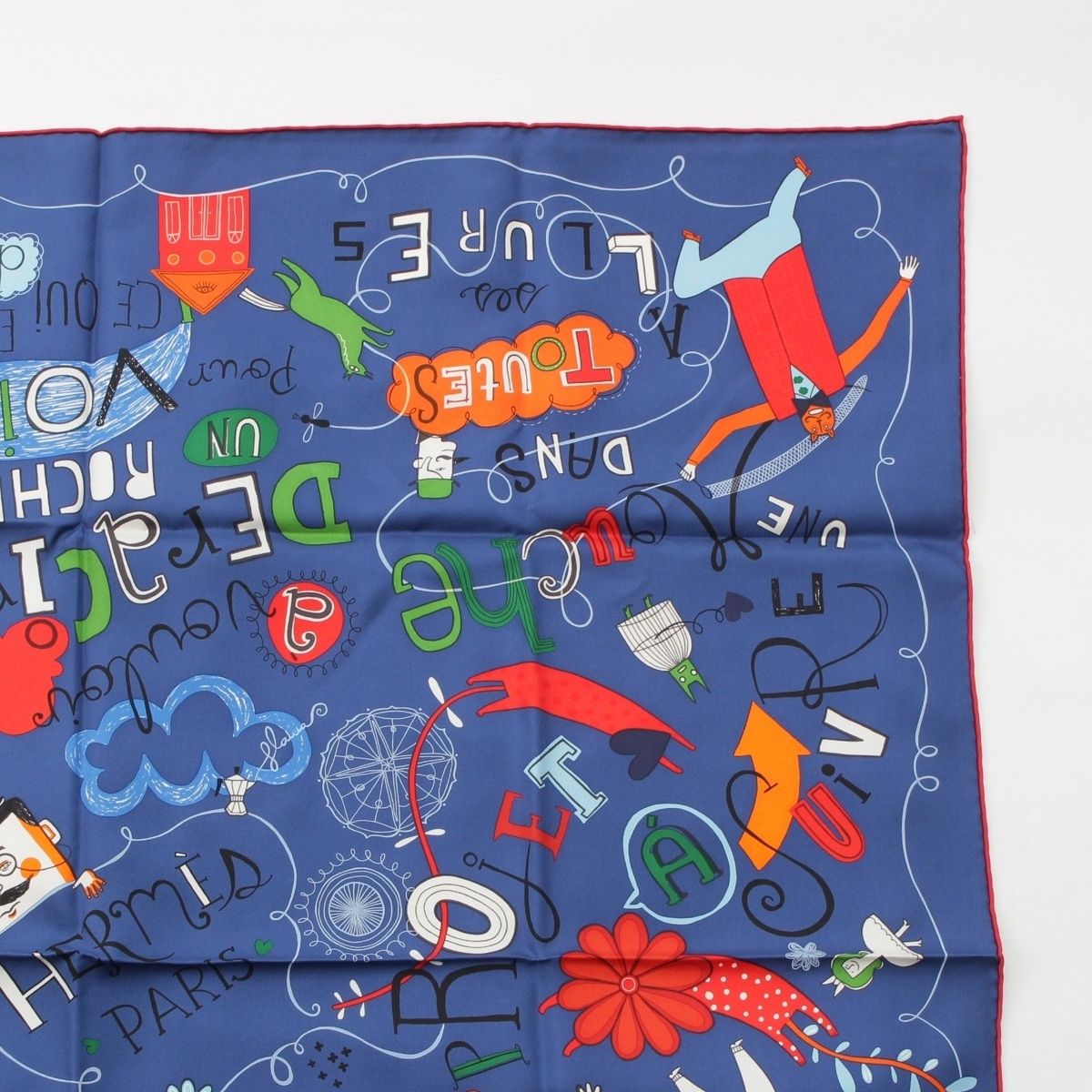 エルメス カレ90 シルク 告白 Les Confessions スカーフ ブルー系