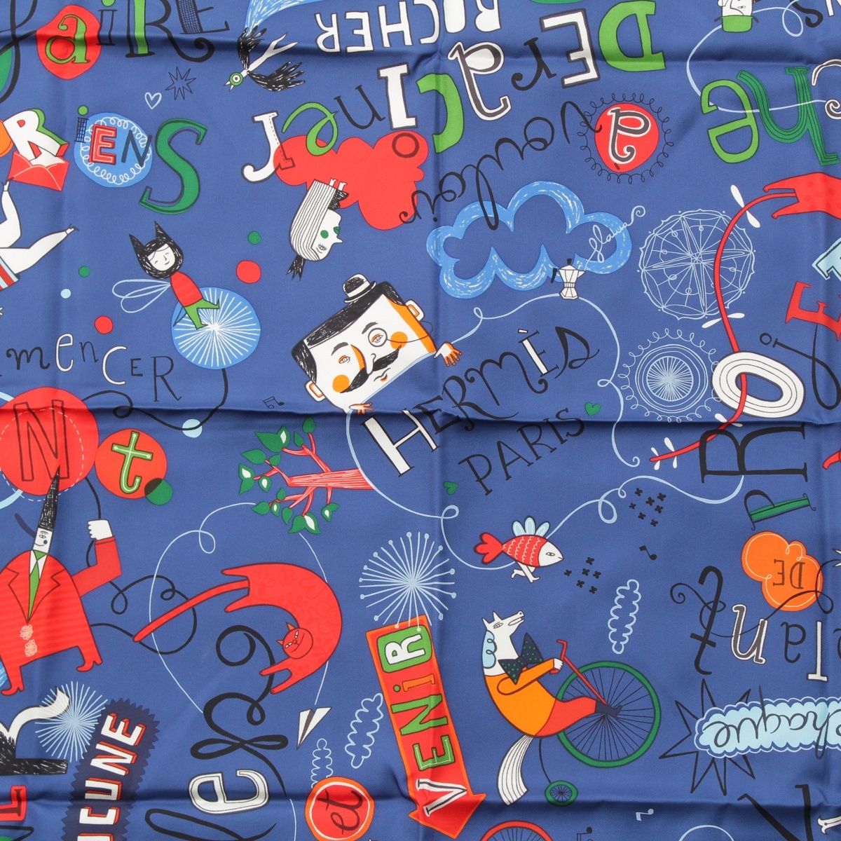 エルメス カレ90 シルク 告白 Les Confessions スカーフ ブルー系