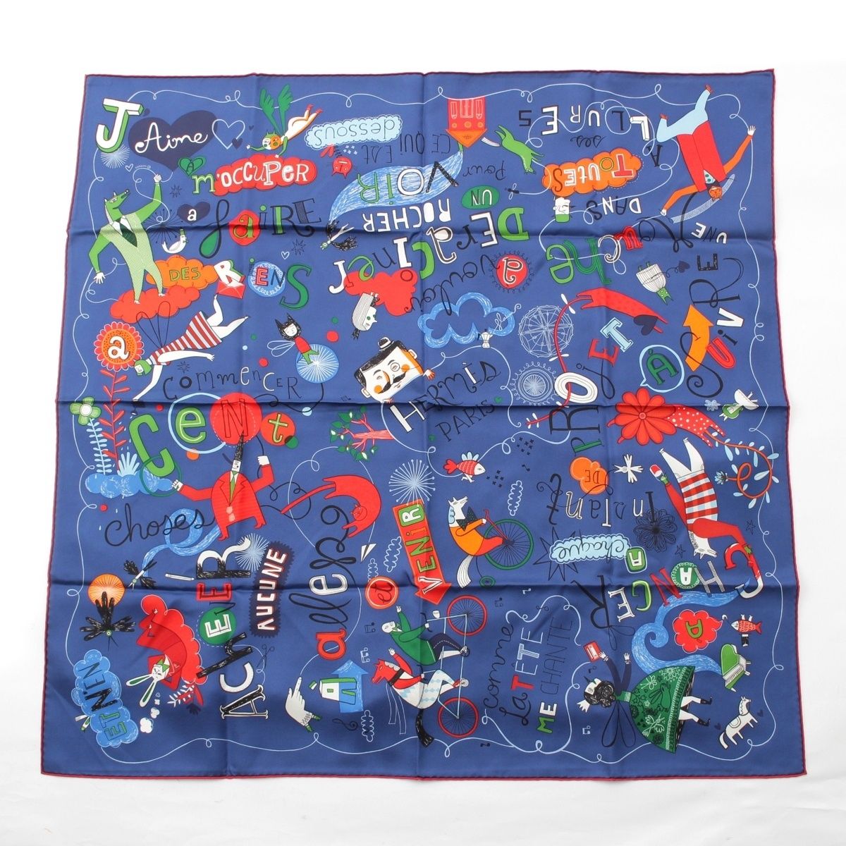 エルメス カレ90 Les Confessions 告白 スカーフ シルク エルメス カレ90 シルク 告白 Les Confessions スカーフ ブルー系