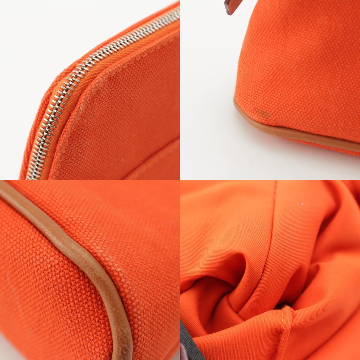 エルメス ボリード ミニミニ Hロゴ刺繍 ポーチ 小物入れ オレンジ