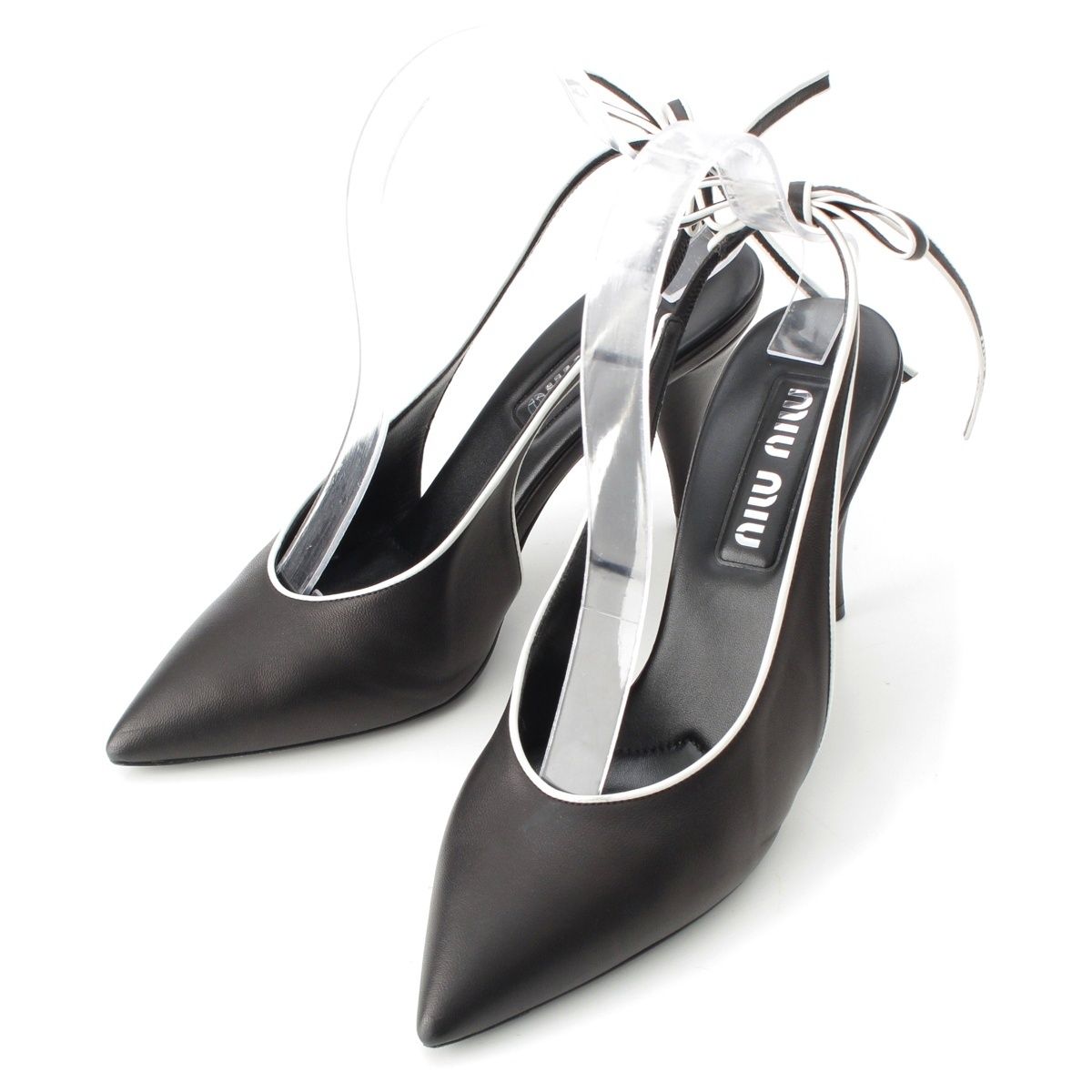 ミュウミュウ バイカラー スリングバック ヒール パンプス ポイン