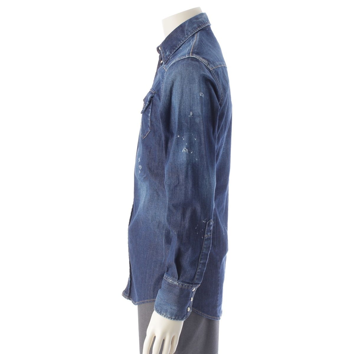 ディースクエアード 17年 コットン ダメージ加工 ウエスタン デニム