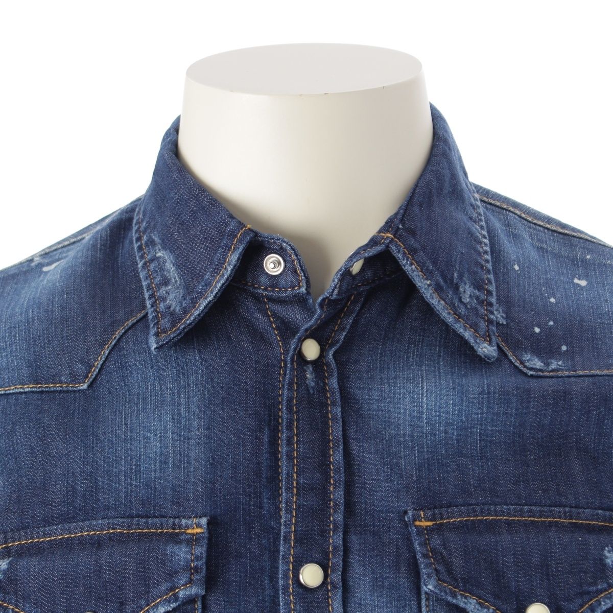 ディースクエアード 17年 コットン ダメージ加工 ウエスタン デニム