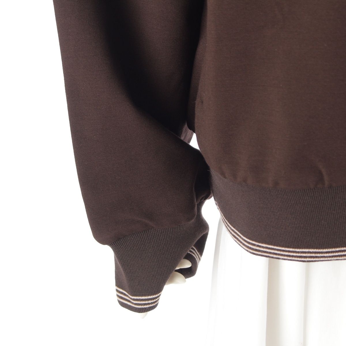 ミュウミュウ 25AW ポロ襟 ジッパー スウェットシャツ プルオーバー