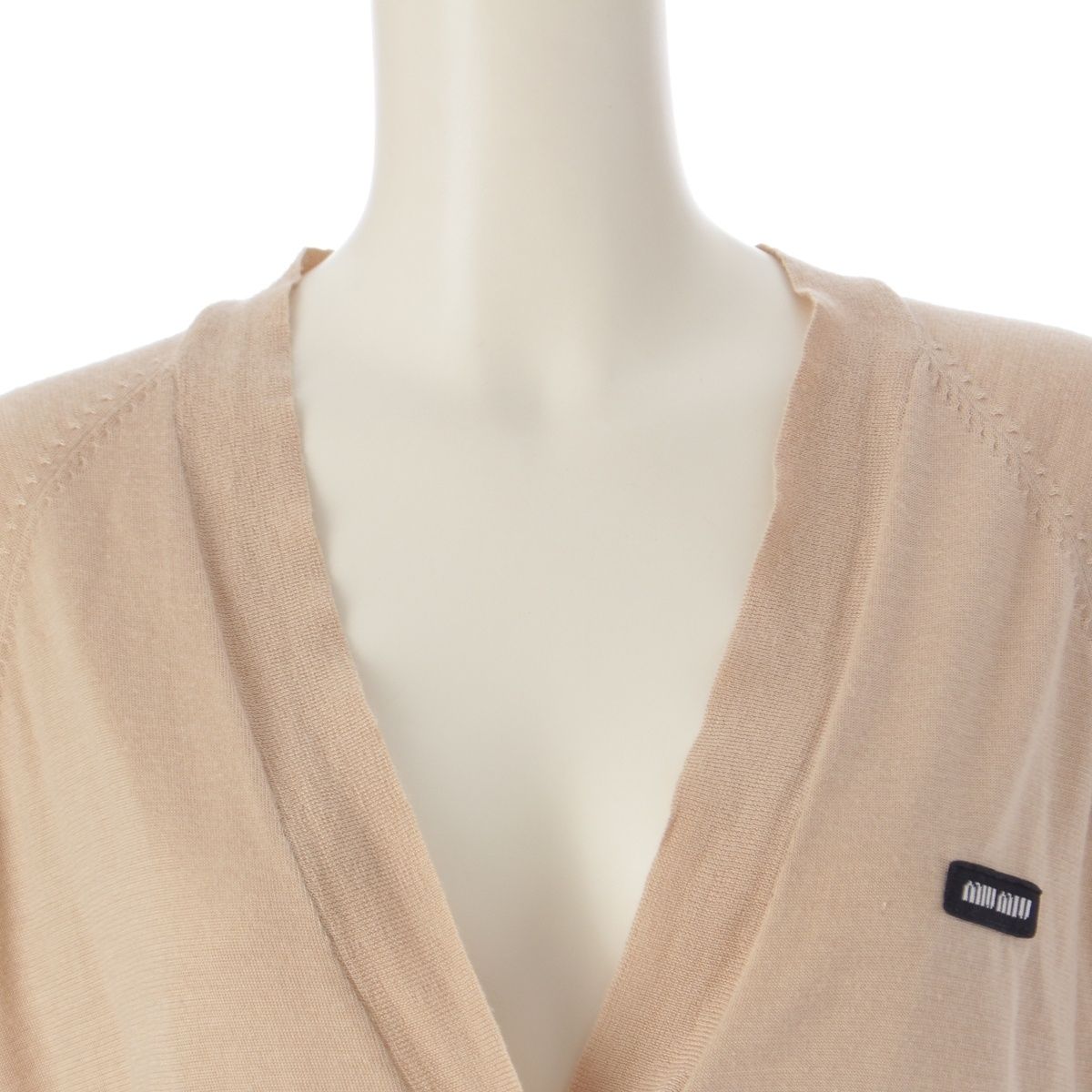 ミュウミュウ 2023 カシミヤ×シルク ロゴ カーディガン トップス