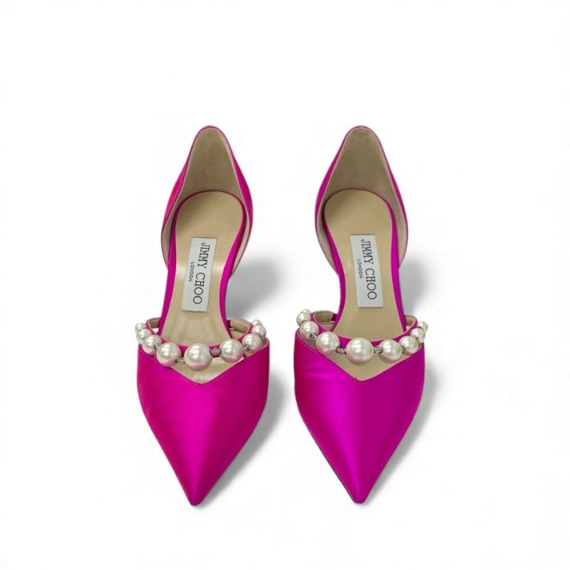 JIMMY CHOO ピンクパンプス　新品未使用 JIMMY CHOO（ジミーチュウ） ポインテッドトゥ レザー パンプス 8.5