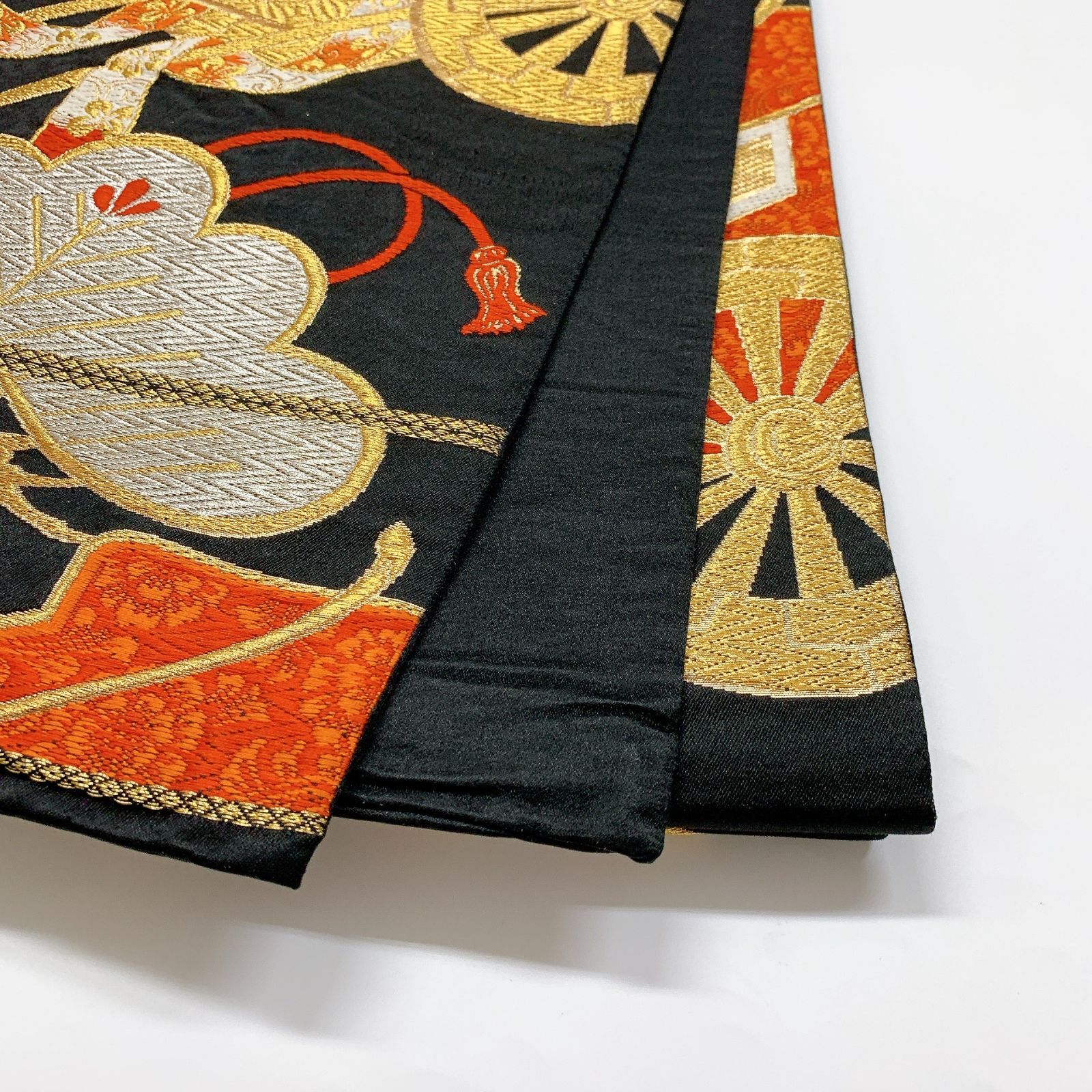 6348］袋帯 松御所車文様 金銀糸 六通 正絹 着物 フォーマル 黒 - メルカリ