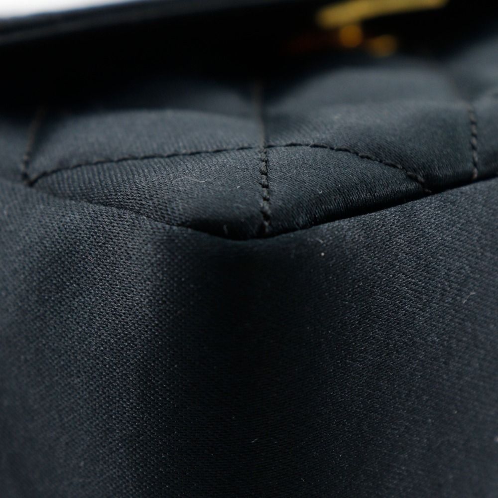 CHANEL シャネル ミニチェーンショルダー ロープ ロープ サテン 黒 ショルダーバッグ CHANEL】シャネル ミニチェーンショルダー ロープ ヴィンテージ サテン