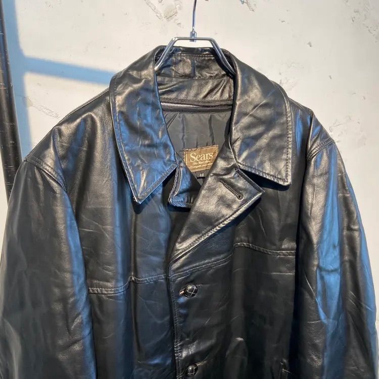 70s〜 SEARS / シアーズ レザーカーコート サイズ48 - メルカリ