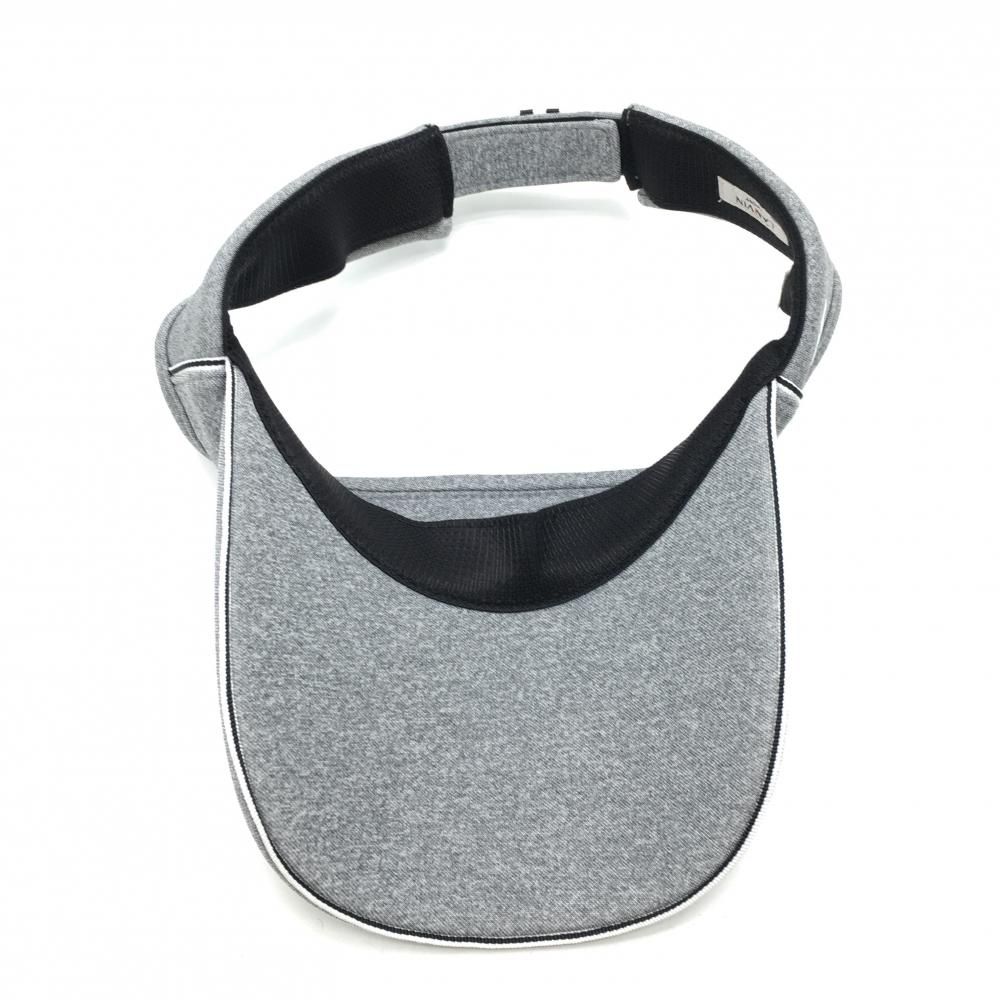 美品】ランバンスポール サンバイザー 杢グレー 後ろリボン レディース