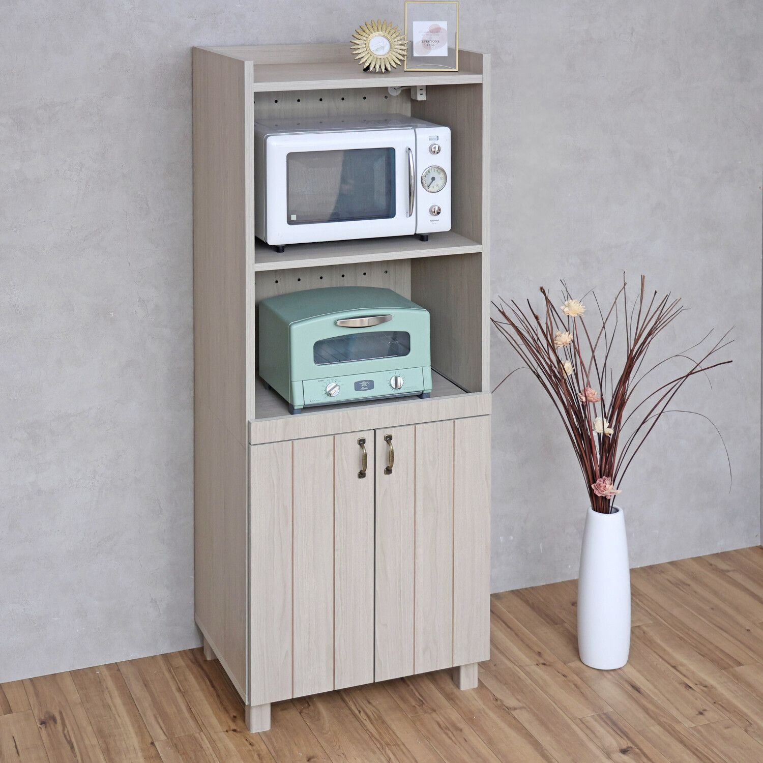 ♪コンパクト レンジ台 ［幅60cm］ 日本製 キッチン収納 レンジボード キッチンボード キャビネット 食器棚 組立式