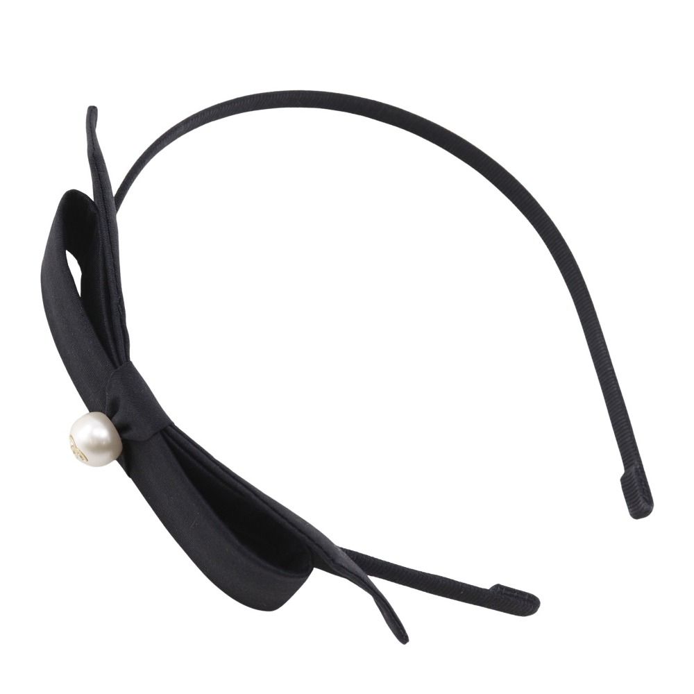 CHANEL】シャネル カチューシャ ココマーク リボン シルク×フェイク