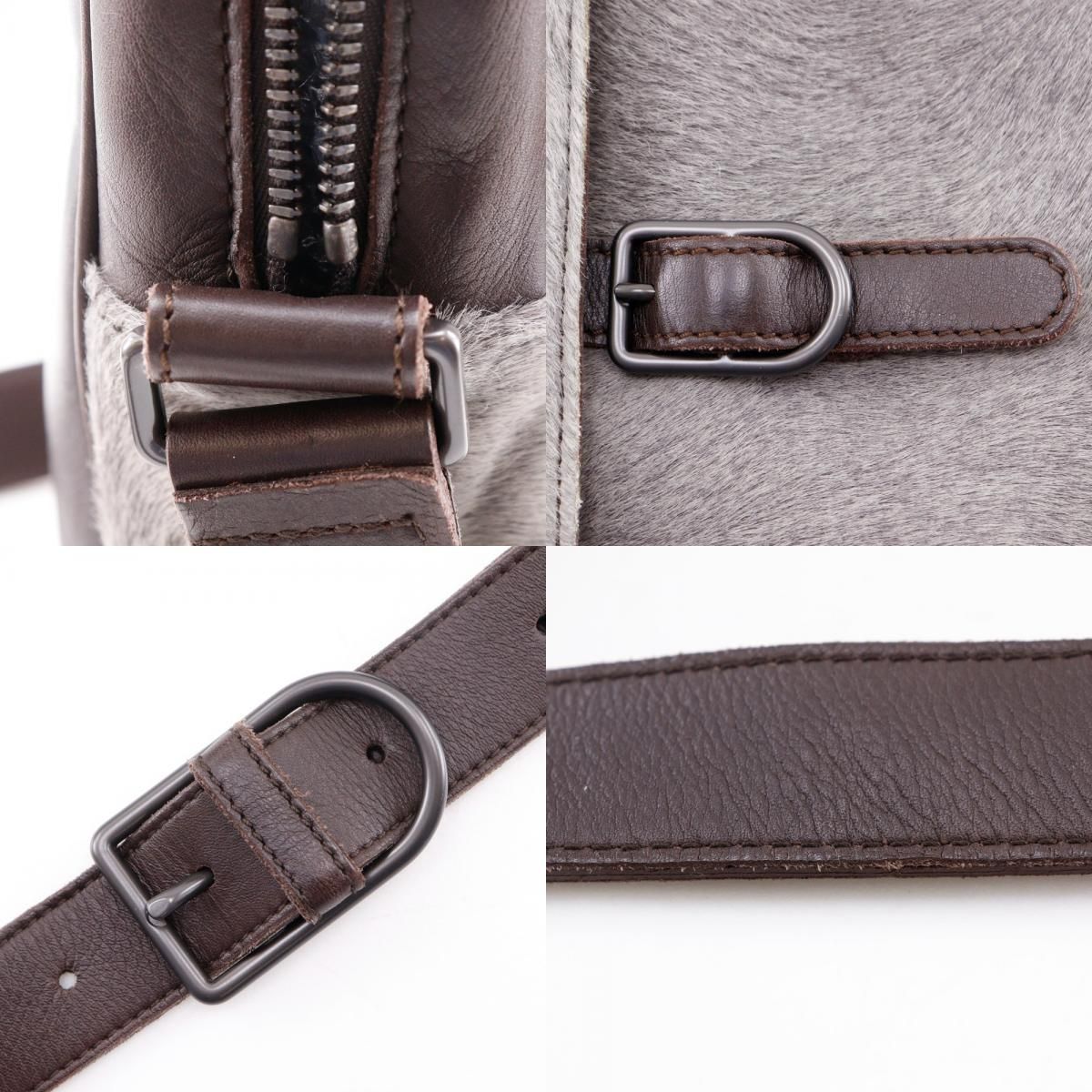 BOTTEGAVENETA】ボッテガヴェネタ ハラコ×カーフ グレー/茶 ユニ