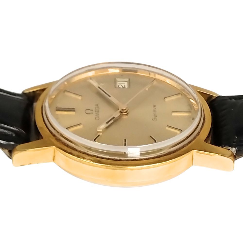 OMEGA オメガ ジュネーブ デイト 手巻き メンズ ベルト社外 腕時計