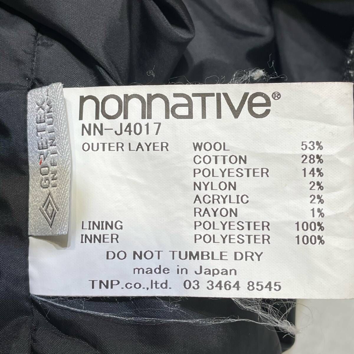 nonnative PLOUGHMAN LONG COAT GORE-TEX サイズ 2 ノンネイティブ