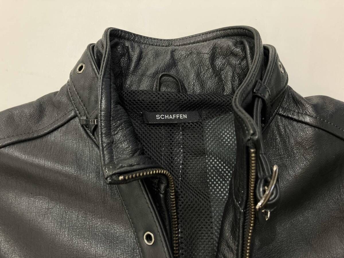 【超激レア】SCHAFFEN シングルレザージャケット　グリーン　ラクダ革 超激レア】SCHAFFEN シングルレザージャケット グリーン ラクダ革