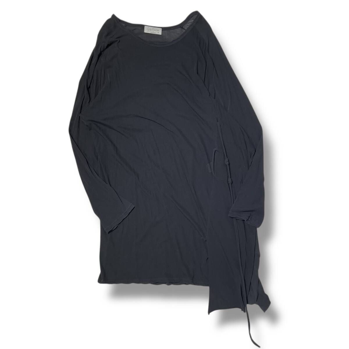 24ss YOHJI YAMAMOTO POUR HOMME 長袖Tシャツ アシンメトリーロング 