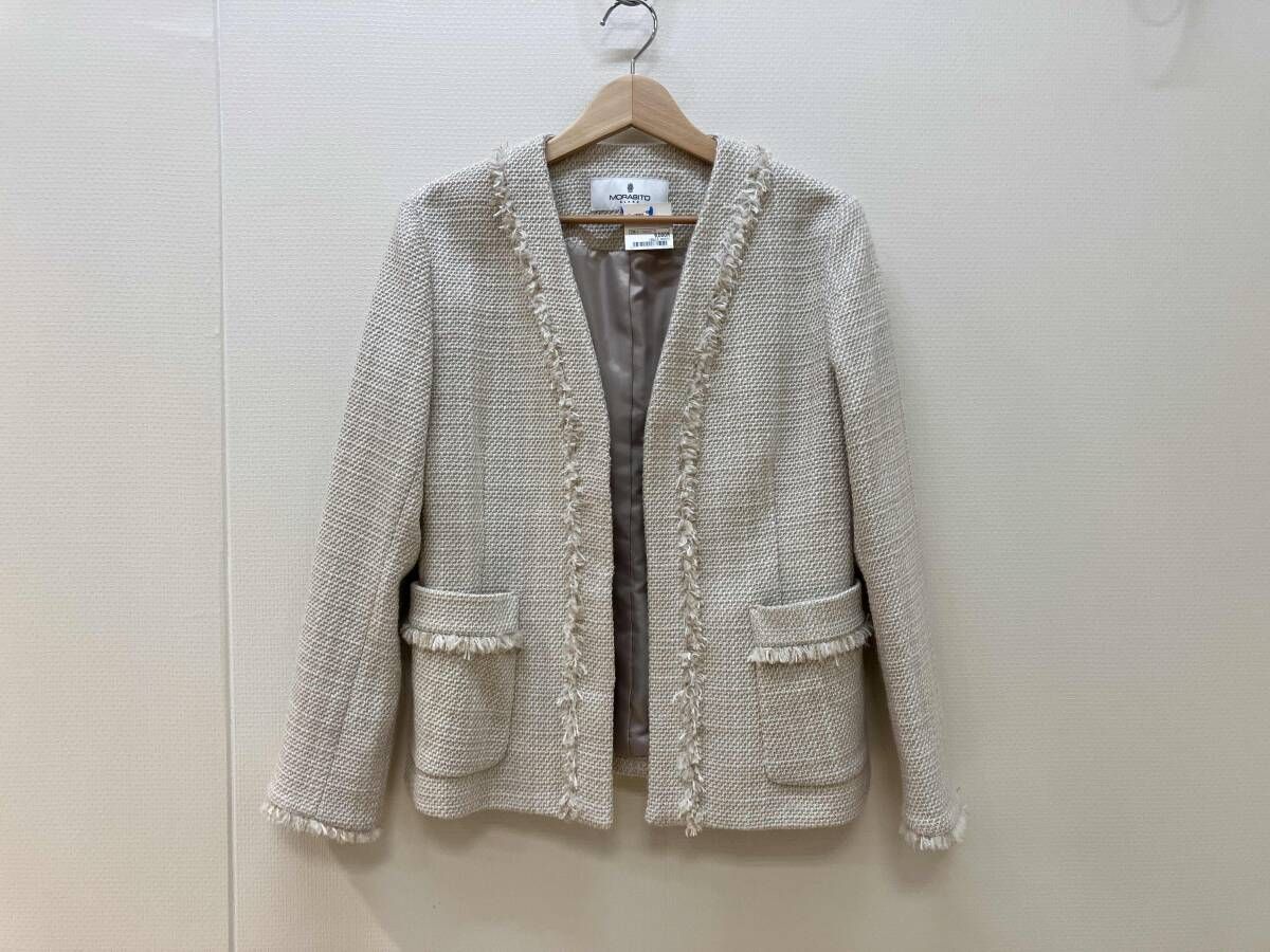 MORABITO BLANC モラビトブラン ツイードジャケット ノーカラー