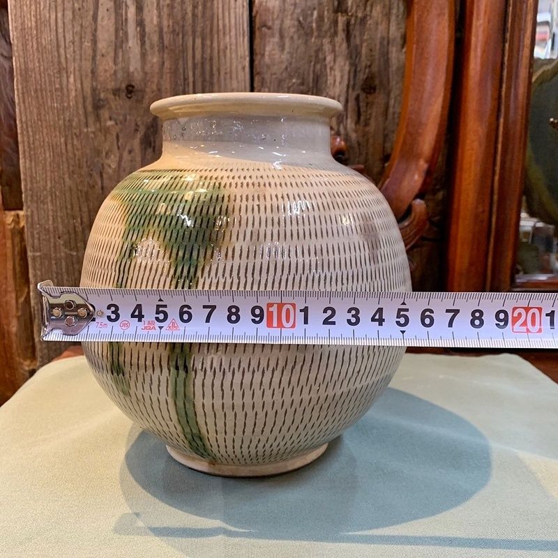 小石原焼 壺 飛び鉋 打ち掛け インテリア 置物 和風 花瓶 花器