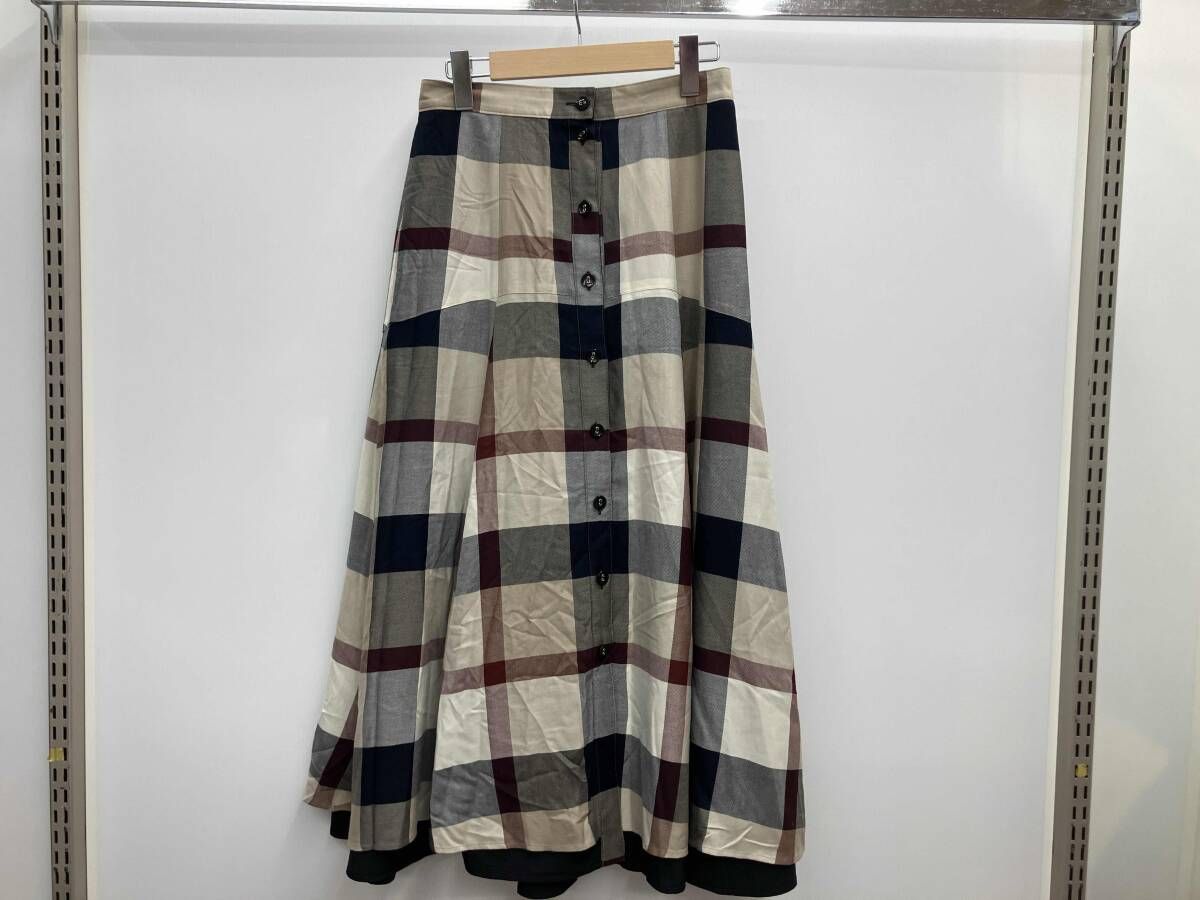 新品 ブルーレーベル クレストブリッジ フレアロングスカート チェックバーバリー BLUE LABEL CRESTBRIDGE ブルーレーベルクレストブリッジ リバーシブル