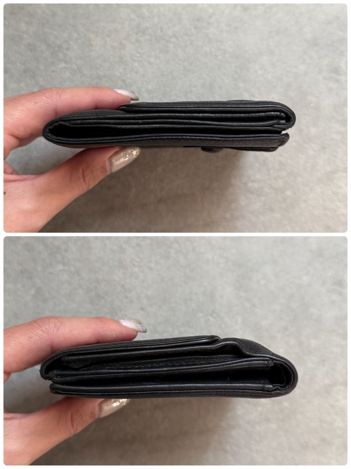 CHANEL シャネル キャビアスキン デカココ 二つ折り財布 wホック