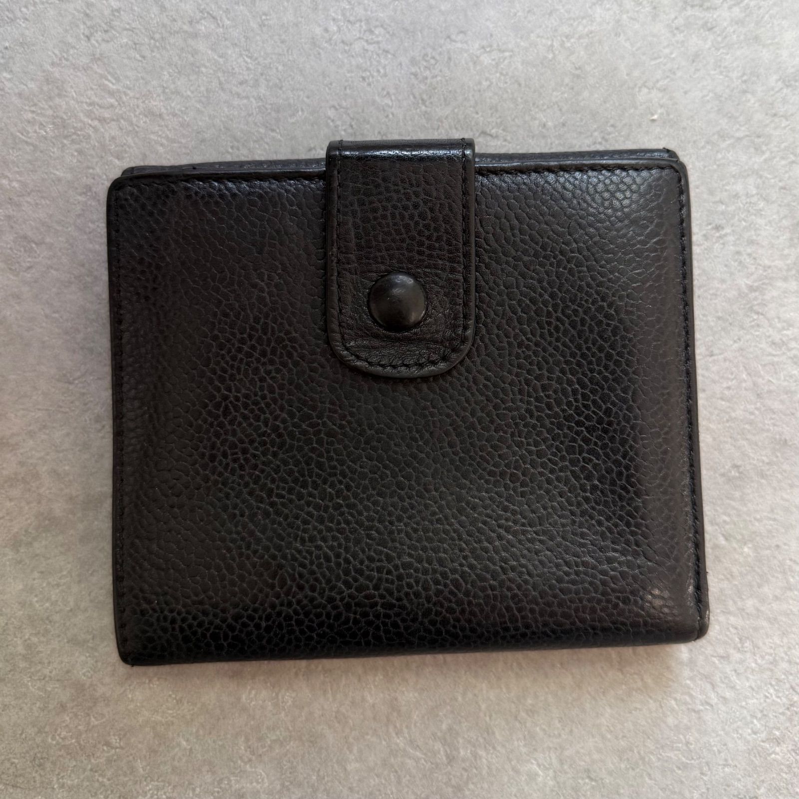 CHANEL シャネル キャビアスキン デカココ 二つ折り財布 wホック