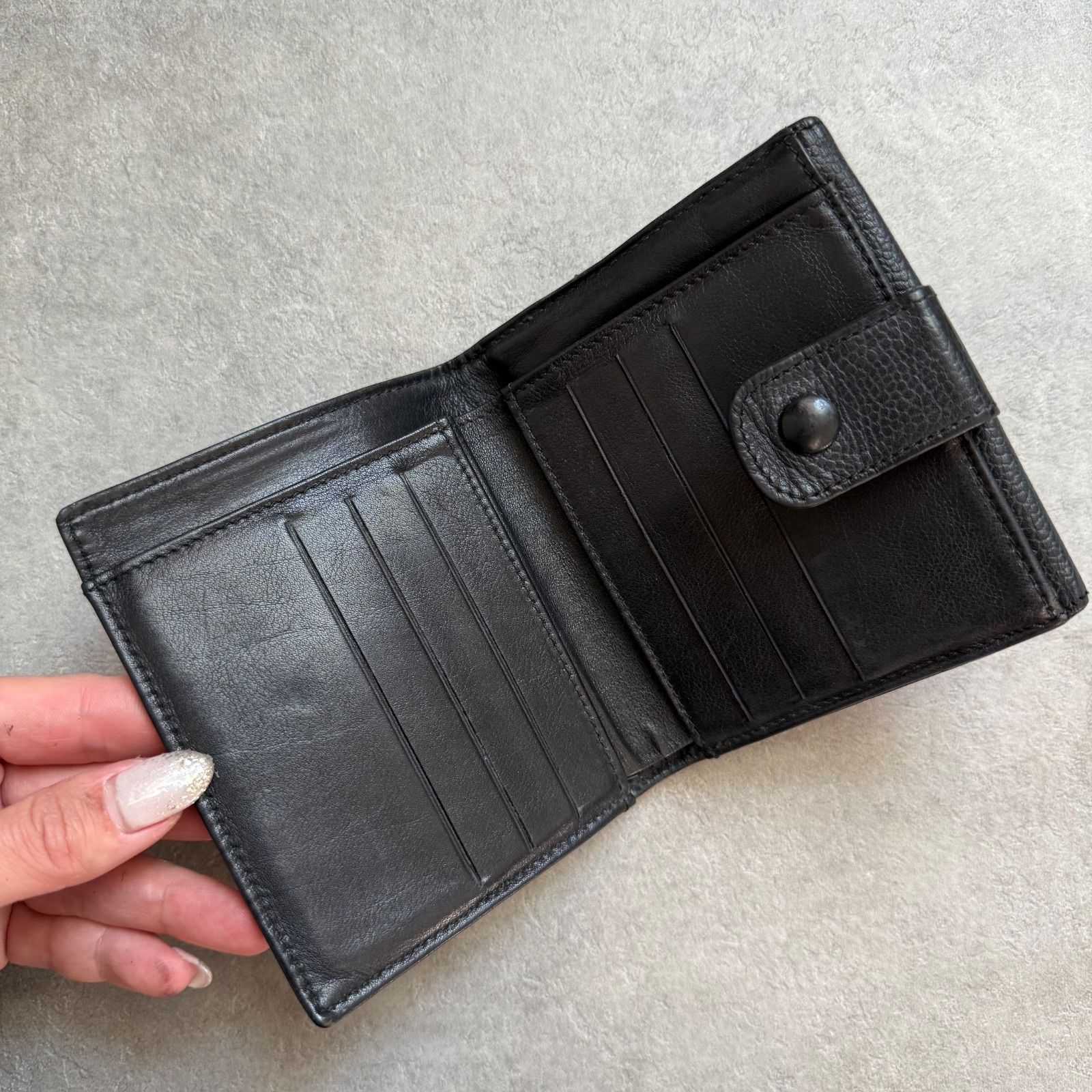 CHANEL シャネル キャビアスキン デカココ 二つ折り財布 wホック