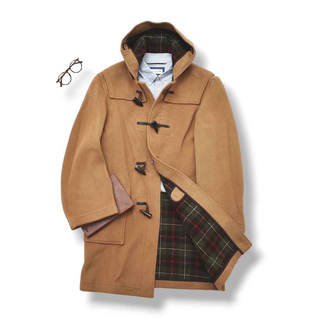 Gloverall グローバーオール ダッフルコート キャメル チェック Gloverall グローバーオール ダッフルコート キャメル チェック