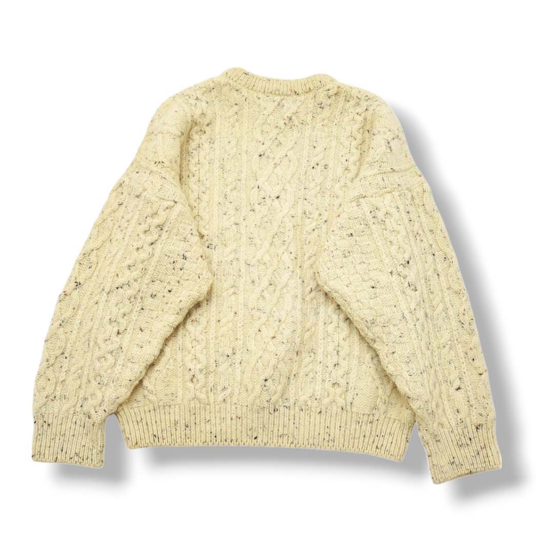 90s アイルランド製 arancrafts ニット セーター S ナチュラル 【公式 