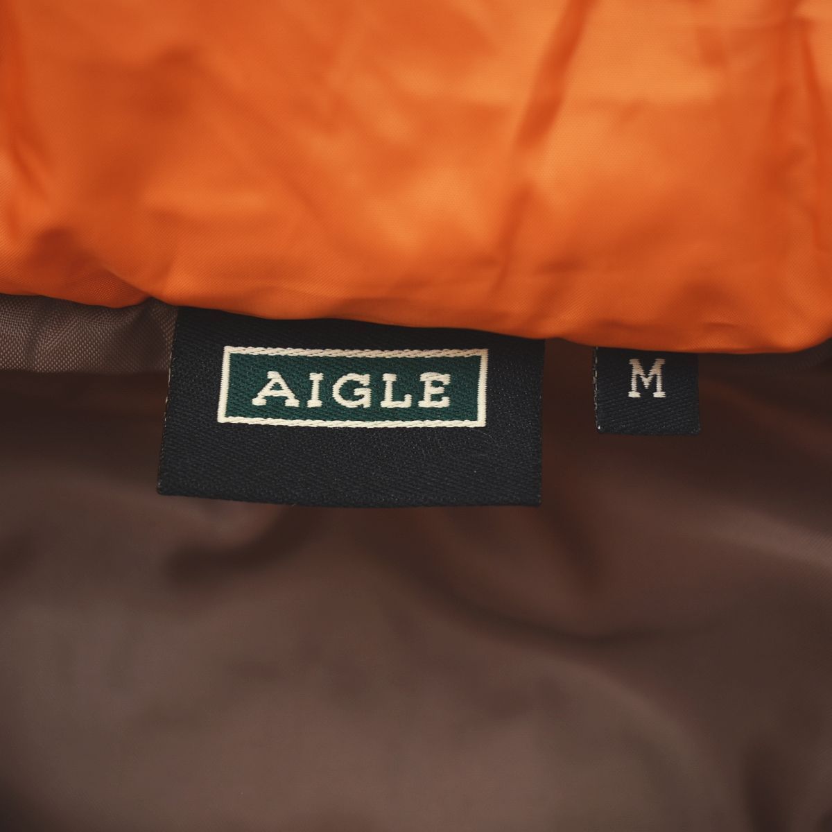 美品】 エーグル AIGLE 中綿 キルティング ジャケット M オレンジ 