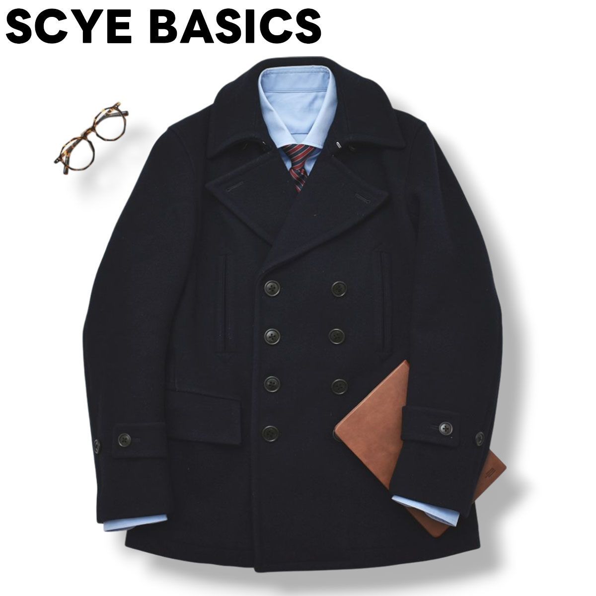 SCYE BASICS サイベーシックス　Pコート　SIZE 38 Scye（サイ）｜SCYE BASICS（サイベーシックス）Super140 ウール