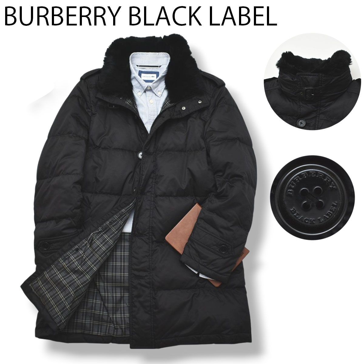 ラビットファー】バーバリー ブラックレーベル ロング ダウン