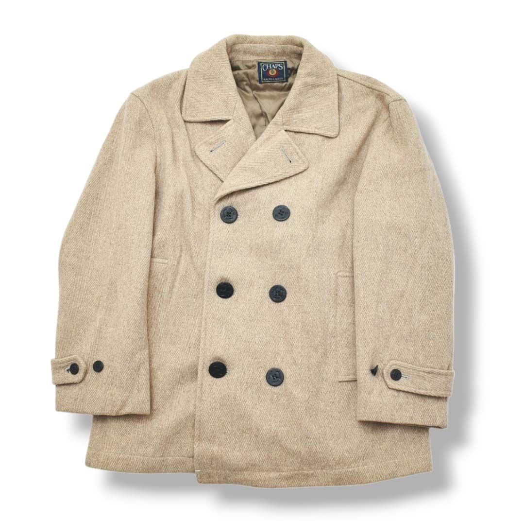 80s チャップス ラルフローレン ヘリンボーンウール Pコート M