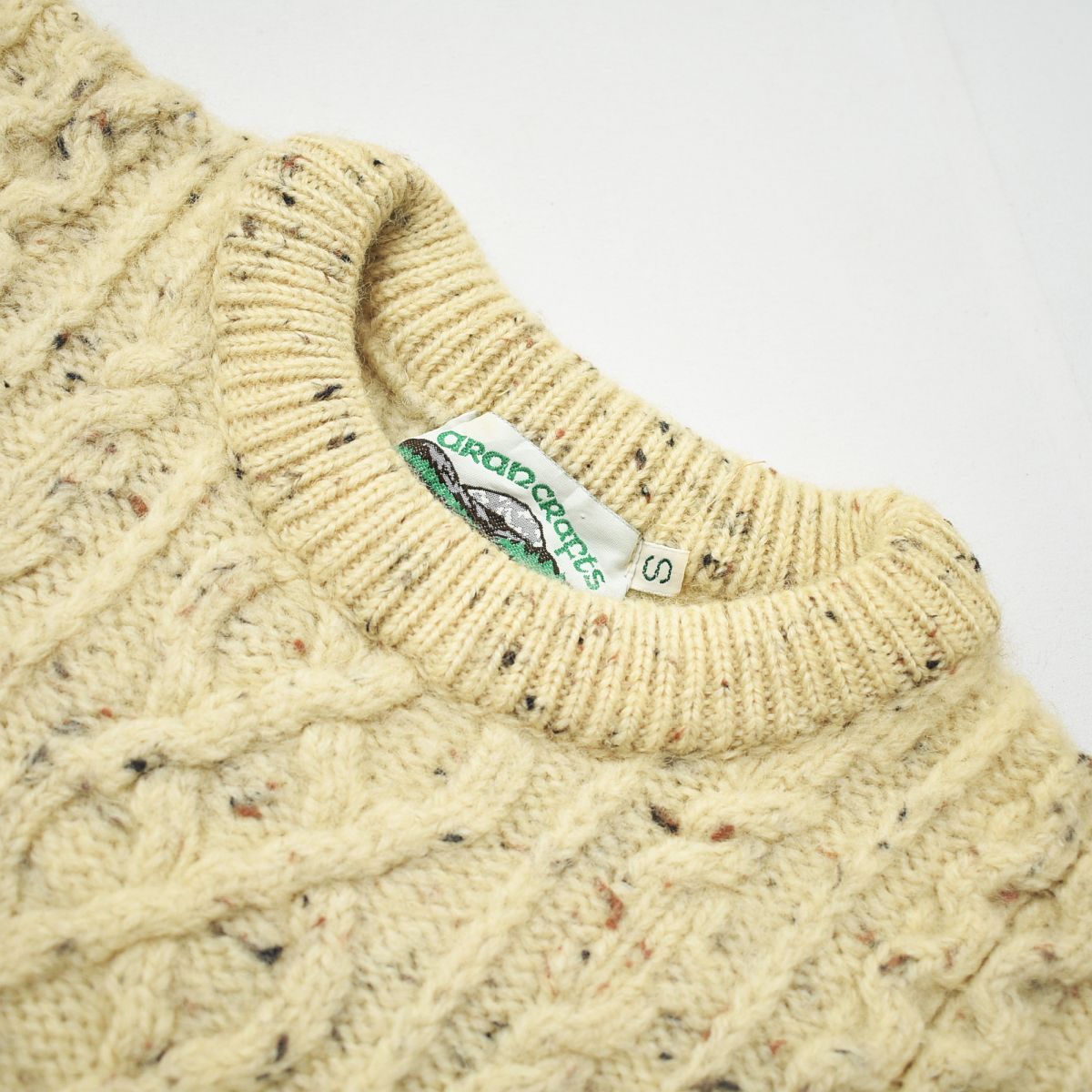 90s アイルランド製 arancrafts ニット セーター S ナチュラル - メルカリ