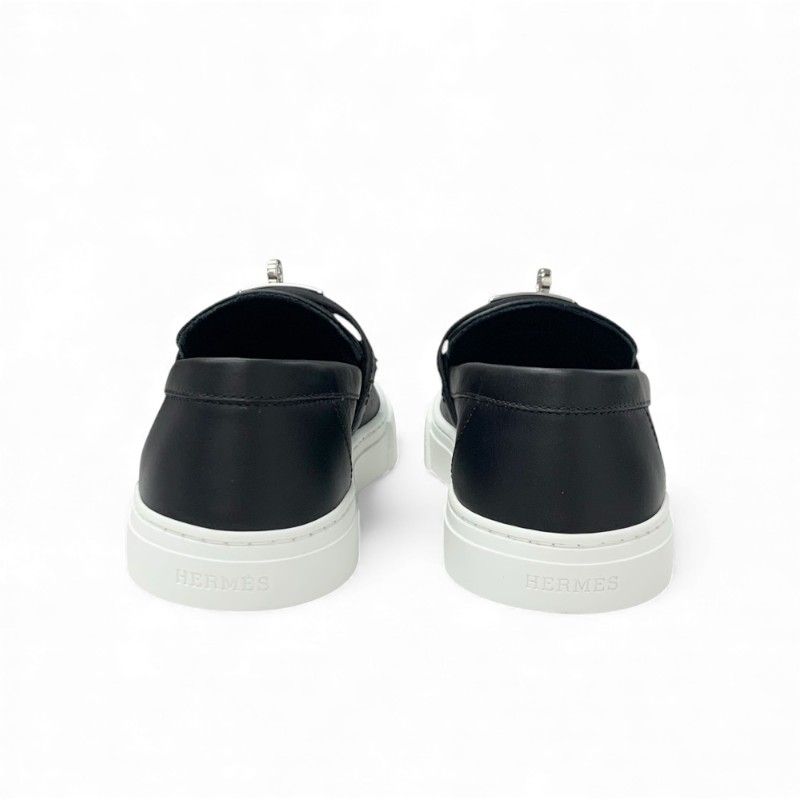 極美品【エルメス】スリッポン スニーカー 39 ゲーム ケリー 黒 レザー ケリー 極美品【エルメス】スリッポン ゲーム 黒 レザー スニーカー 39